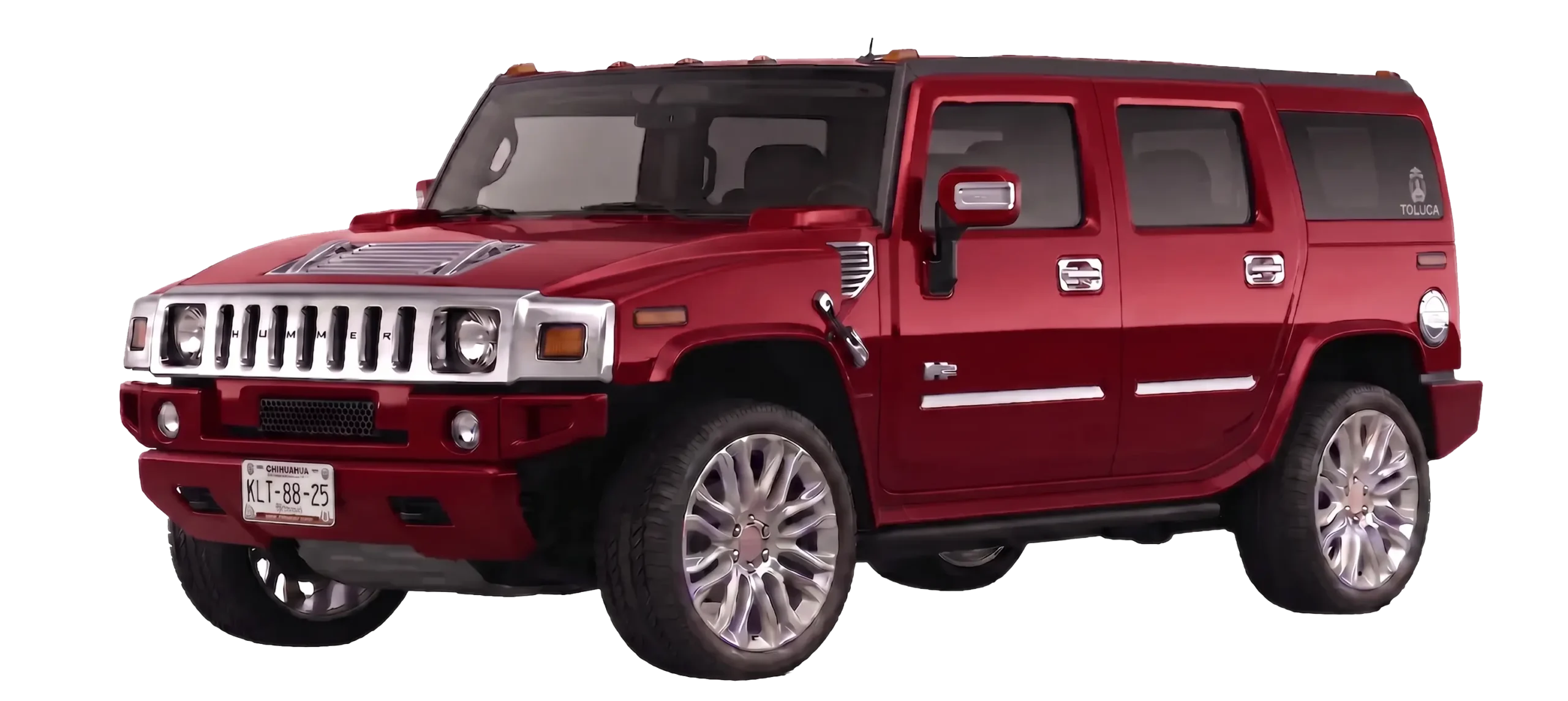 Limusina modelo hummer color roja
